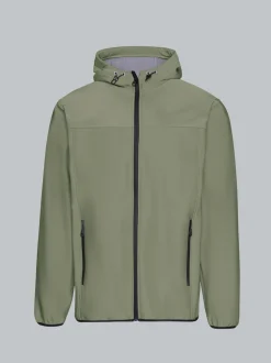 Klassische Softshell–Kapuzenjacke Salbei