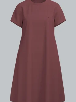 Kleid in Piqué-Qualität Mahagoni