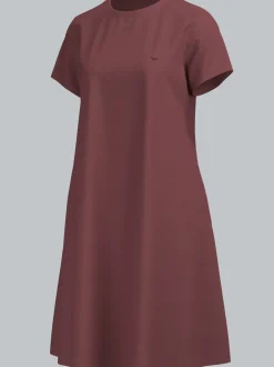 Kleid in Piqué-Qualität Mahagoni
