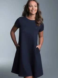 Kleid in Piqué-Qualität Navy