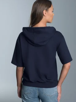 Kurzarm Hoodie Navy