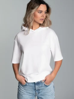 Kurzarm Hoodie Weiss