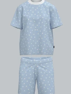 Kurzer Pyjama mit Allover "Punkt" Muster Horizont