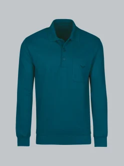 Langarm Polo aus Sweat-Qualität