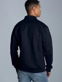 Langarm Polo aus Sweat-Qualität Navy