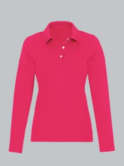 Langarm Poloshirt Koralle