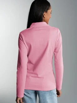 Langarm Poloshirt Lilie
