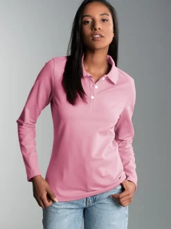 Langarm Poloshirt Lilie