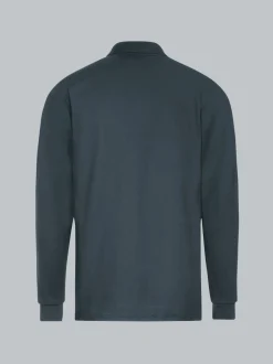 Langarm Poloshirt mit Armbündchen Anthrazit