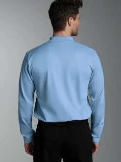 Langarm Poloshirt mit Armbündchen Horizont