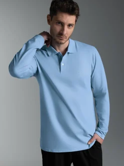 Langarm Poloshirt mit Armbündchen Horizont