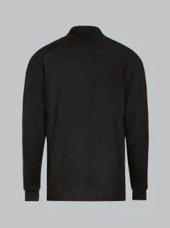 Langarm Poloshirt mit Armbündchen Schwarz