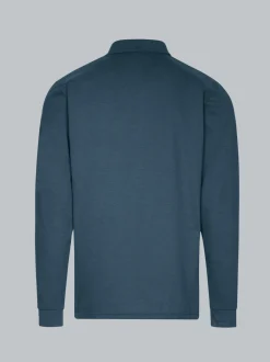 Langarm Poloshirt mit Armbündchen Jeans-melange
