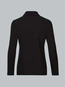 Langarm Poloshirt Schwarz