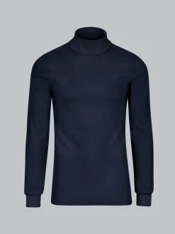 Langarm Ski- und Sport-Rollkragenpullover Navy