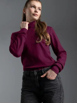 Langarm Ski/Sportrollkragenpullover Sangria