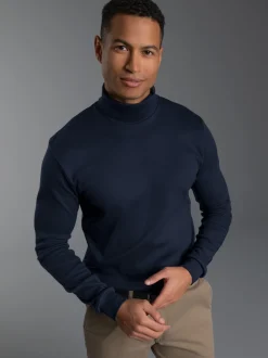 Langarm Ski/Sportrollkragenpullover Navy