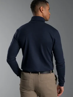 Langarm Ski/Sportrollkragenpullover Navy
