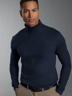 Langarm Ski/Sportrollkragenpullover Navy
