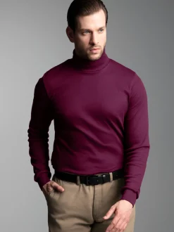 Langarm Ski/Sportrollkragenpullover Sangria