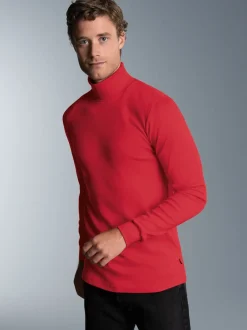 Langarm Ski/Sportrollkragenpullover Kirsch