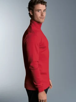 Langarm Ski/Sportrollkragenpullover Kirsch