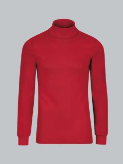 Langarm Ski/Sportrollkragenpullover Kirsch