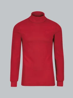 Langarm Ski/Sportrollkragenpullover Kirsch