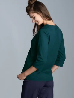 Langarmshirs aus Biobaumwolle Saphir