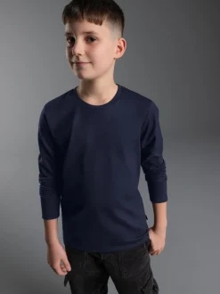 Langarmshirt aus 100% Baumwolle Navy