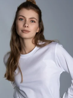 Langarmshirt aus 100% Baumwolle Weiss