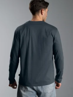 Langarmshirt aus 100% Baumwolle Anthrazit