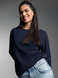 Langarmshirt aus 100% Baumwolle Navy