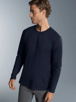 Langarmshirt aus 100% Baumwolle Navy