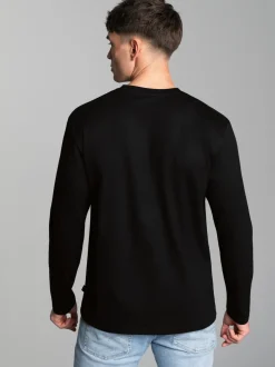 Langarmshirt aus 100% Baumwolle Schwarz