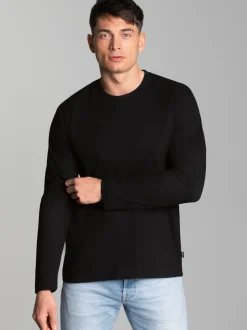 Langarmshirt aus 100% Baumwolle Schwarz