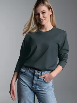 Langarmshirt aus 100% Baumwolle Anthrazit
