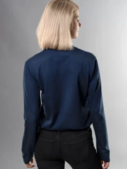 Langarmshirt aus 100% Baumwolle Night-blue