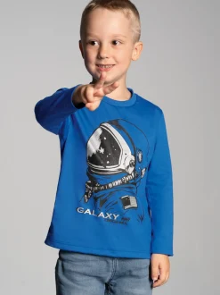 Langarmshirt mit großem Astronauten-Print Electric-blue