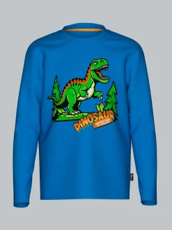 Langarmshirt mit großem Dinosaurier-Print Electric-blue