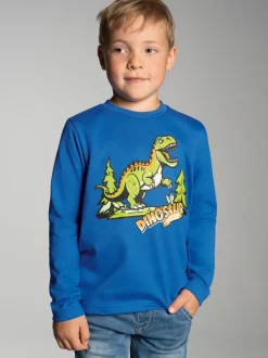 Langarmshirt mit großem Dinosaurier-Print Electric-blue