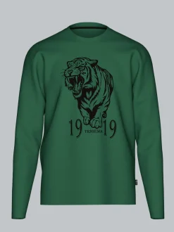 Langarmshirt mit großem Tiger-Printmotiv Efeu
