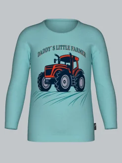 Langarmshirt mit großem Traktor-Printmotiv Gletscher