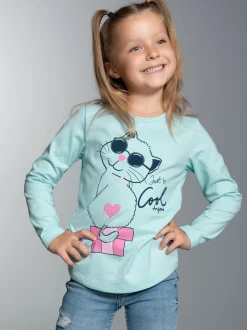 Langarmshirt mit Katzen-Motiv Gletscher