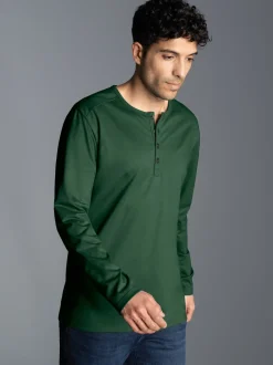 Langarmshirt mit Knopfleiste Efeu