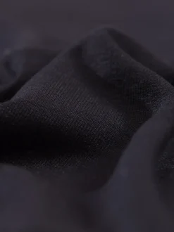 Langarmshirt mit Knopfleiste Schwarz