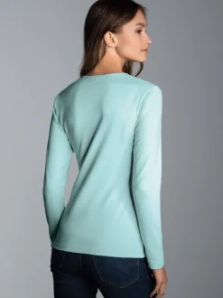 Langarmshirt mit Kristallsteinen Gletscher