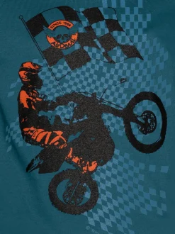 Langarmshirt mit sportlichem Motorrad-Print