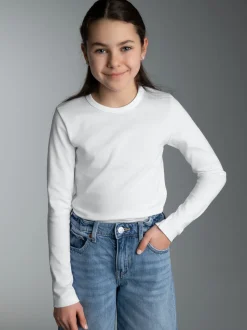 Langarmshirt Weiss