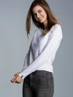 Langarmshirt Weiss